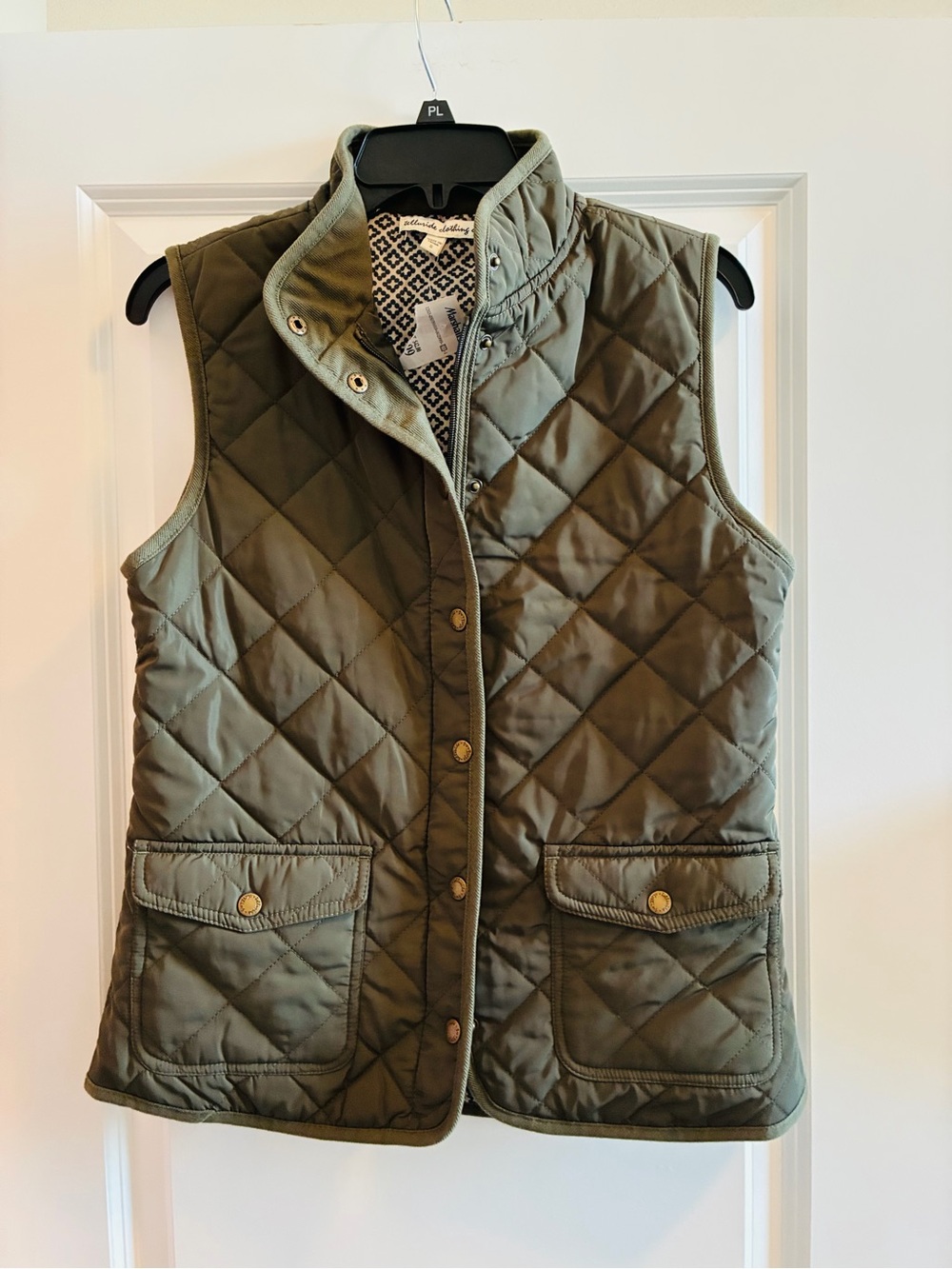 Quilted Olive Utility Vest by Brooke & Taylor - Sleeveless Layering Vest